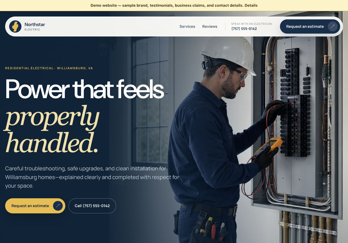 Previzualizarea site-ului Electrical Services