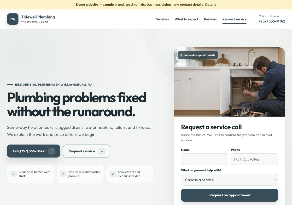 Previzualizarea site-ului Plumbing
